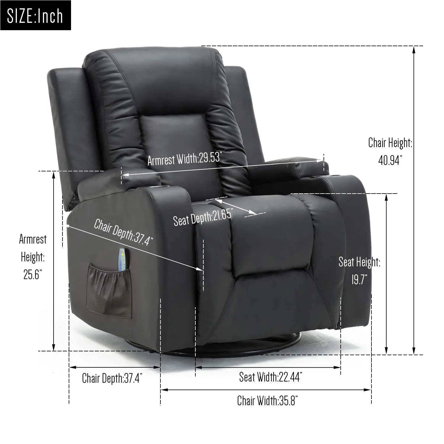 Newest Design Multifunctional Office Powered Massage Recliner Sofa Chair With Foot Rest view 2