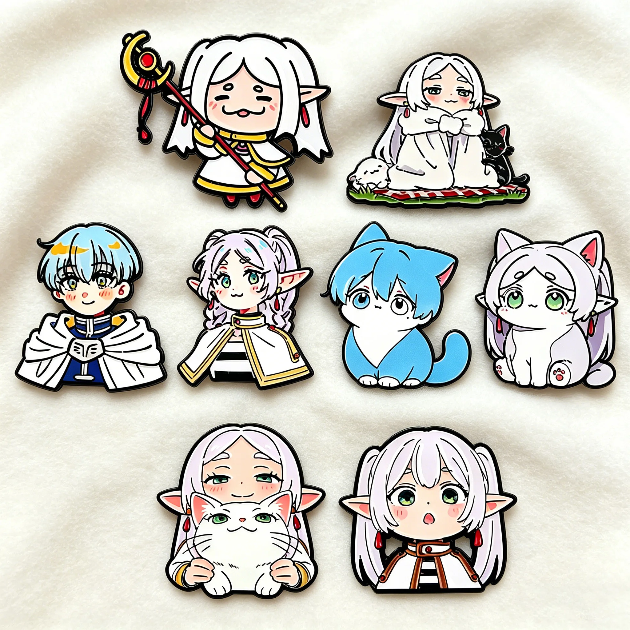 Alfinetes de lapela de anime japonês frieren para mochilas, broche feminino para roupas, pasta, emblemas, acessórios de joias, presentes