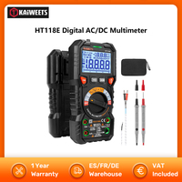 KAIWEETS HT118E Digital AC/DC Multimeter TRMS 20000 Counts 2.7 Inch Display LED Lightning Jacks Auto-Ranging Ammeter Multitester