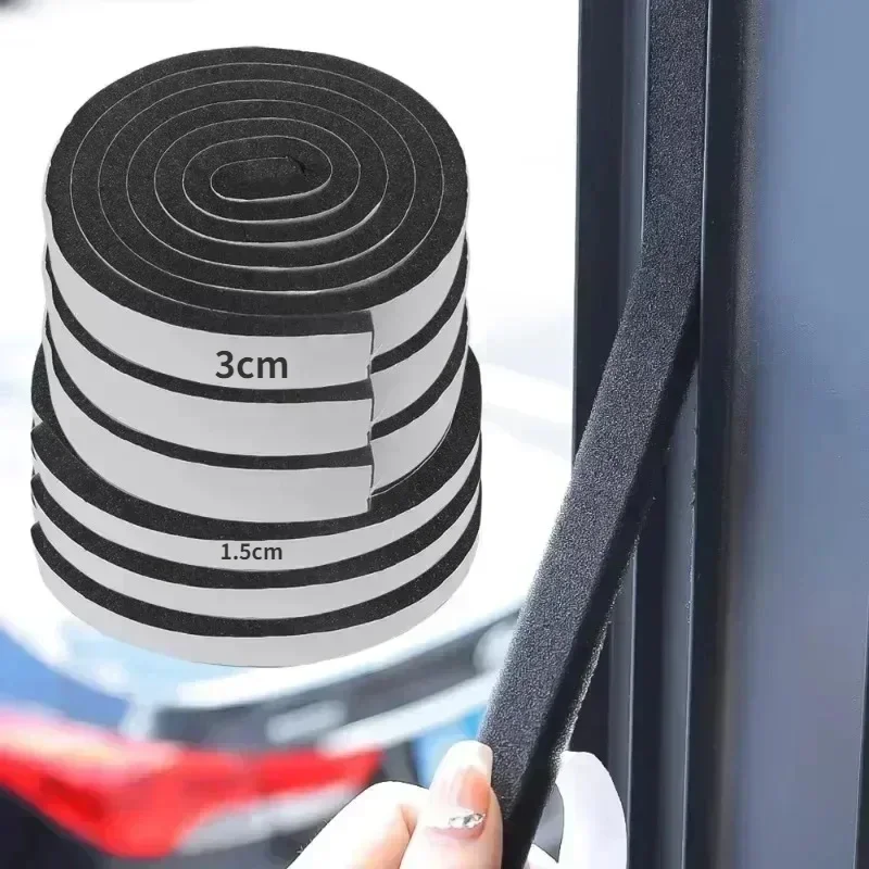 2M/Roll Foam Door Window Sealing Strip Weather Stripping Self-Adhesive Soundproof Windproof Dustproof Draught Excluder