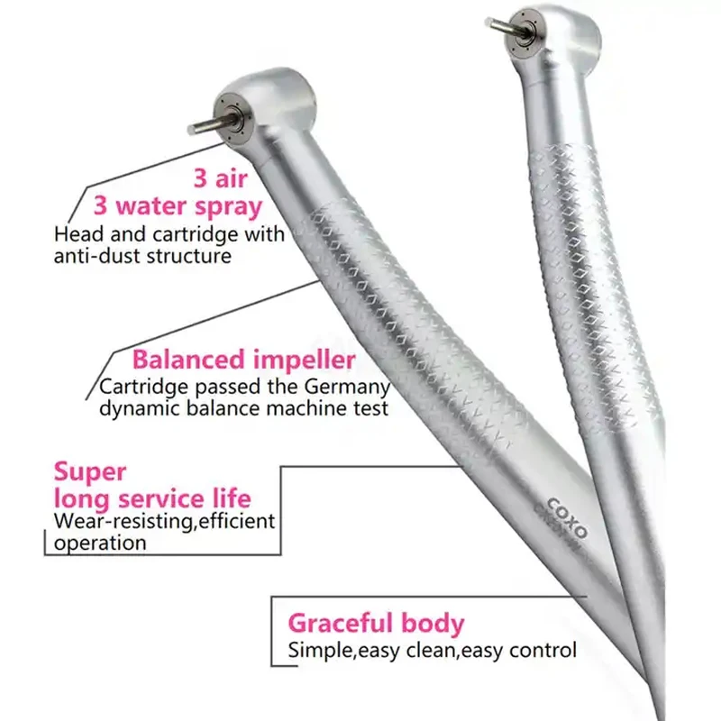 COXO CX207-W Końcówka przyciskowa Turbina powietrzna Końcówki dentystyczne o dużej prędkości Końcówka szybkobieżna Coxo