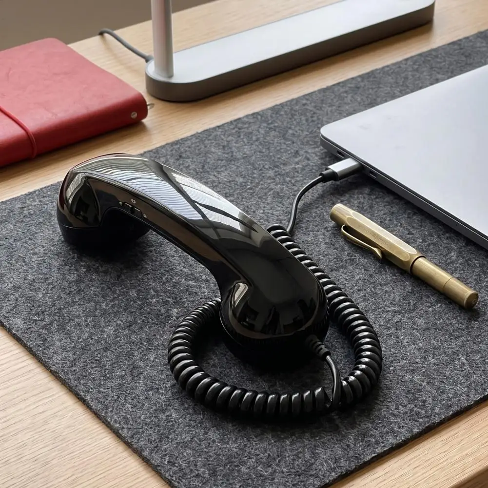 3.5mm Type-C Wired Retro Phone Handset, Vintage Telephone Receiver for Cell Phone, Universal Smartphone Handheld Receiver