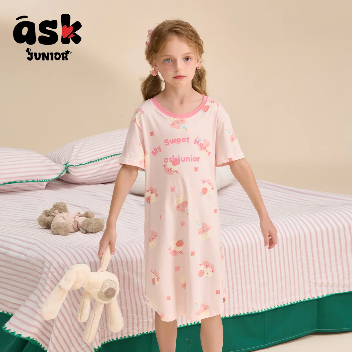 7A ملابس نوم مضادة للبكتيريا للأطفال والفتيات ملابس مكيفة صيفية رقيقة قابلة للتنفس #6