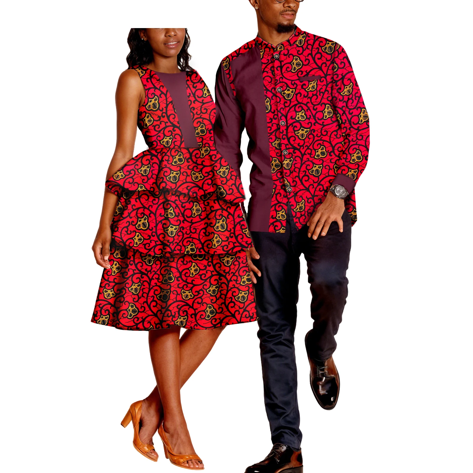 

SEA & ALP, одинаковые комплекты одежды для африканских пар, мужская рубашка Дашики и женское платье Анкара, праздничная свадебная одежда