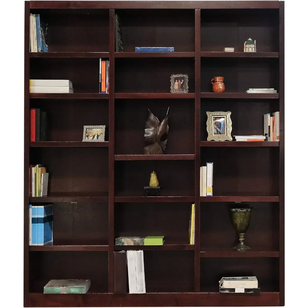 

Traditional 84" Tall 18-Shelf Triple Wide Wood Bookcase