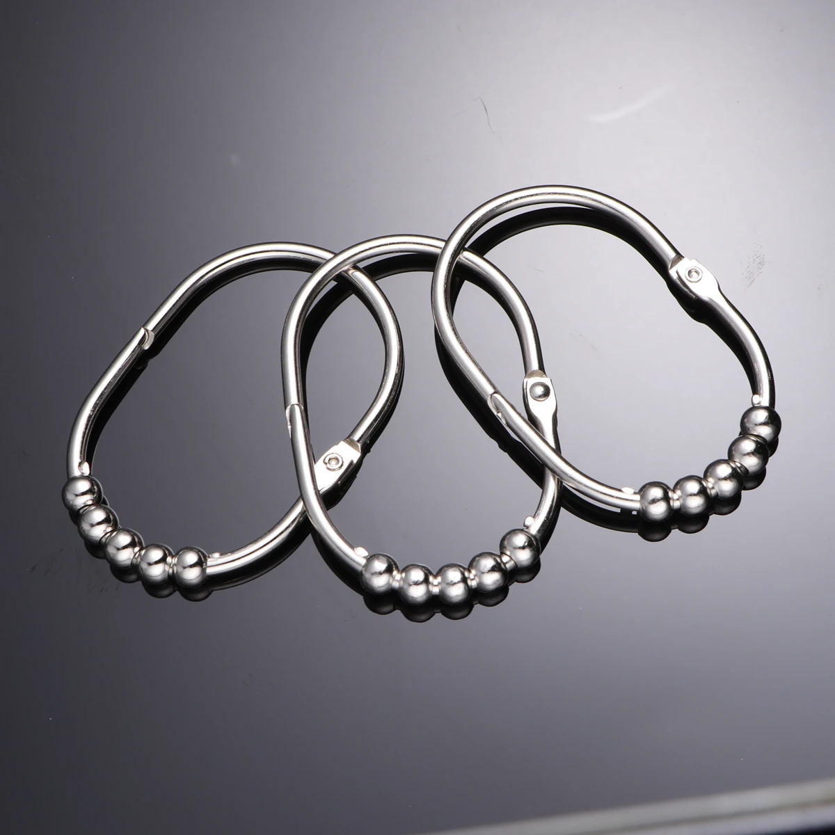 

12 PCS/Set Shower Curtain Hook Wide Hooks Rustproof Rings Heavy Curtains and Rod