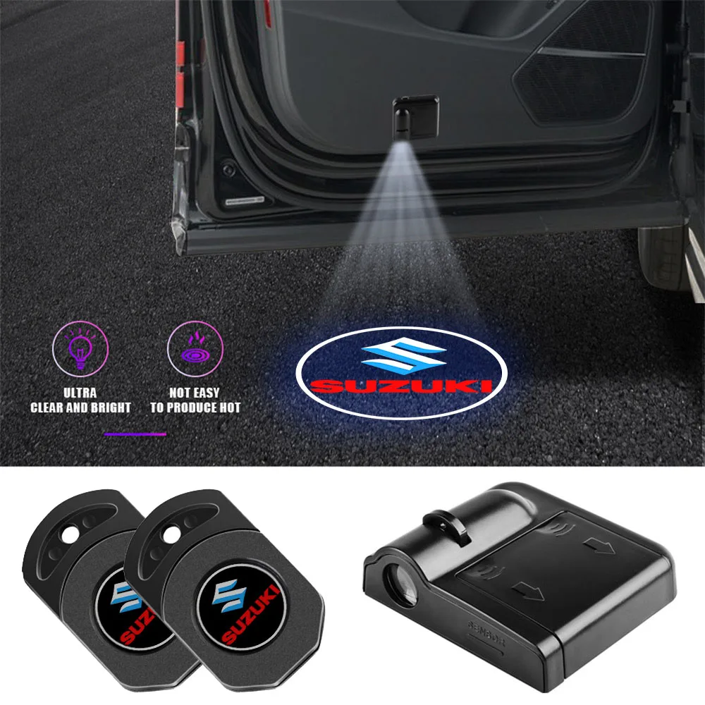 1/2 Uds Suzuki Grand Vitara Baleno SX4 Swift Jimny IGNIS ALTO Samurai Kizashi puerta de coche lámparas de bienvenida proyector luz de sombra fantasma