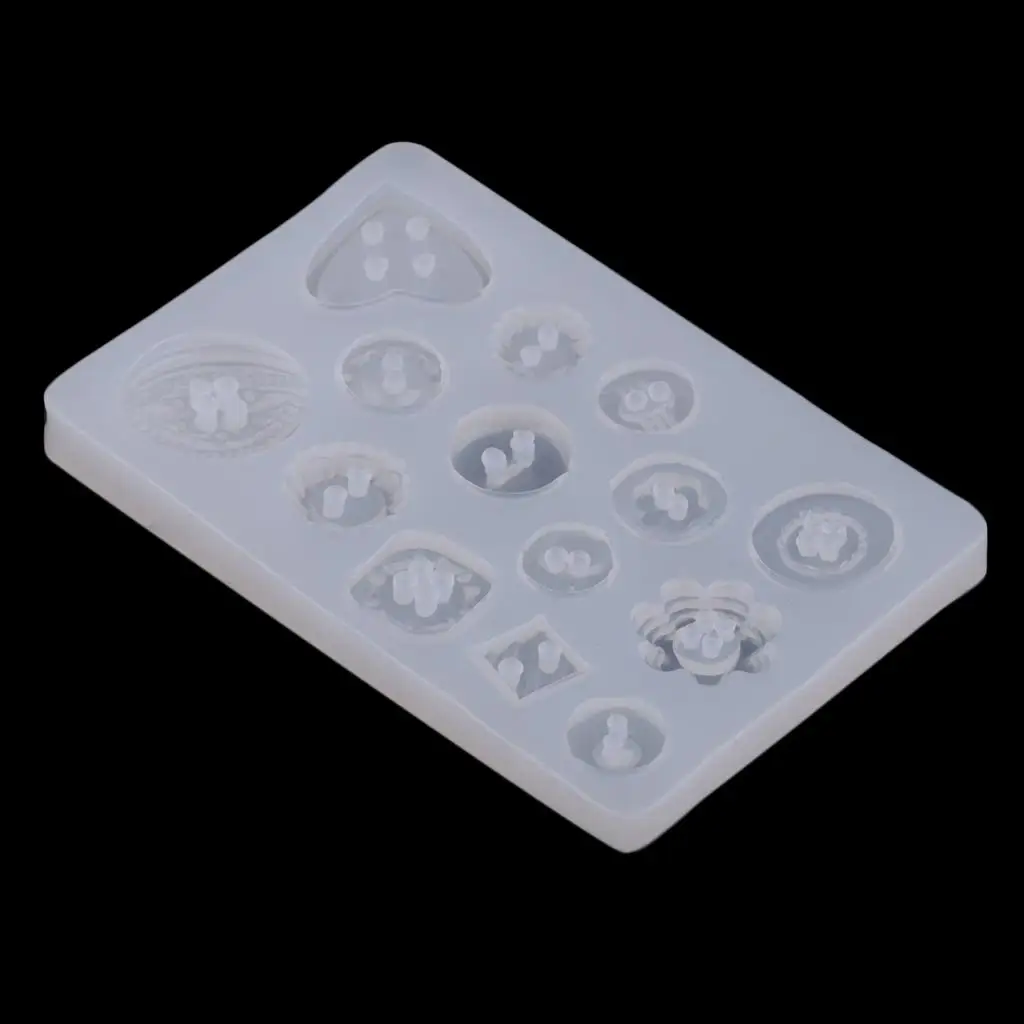 Assorted Size And Shape Buttons Silicone  Resin Crystal Epoxy