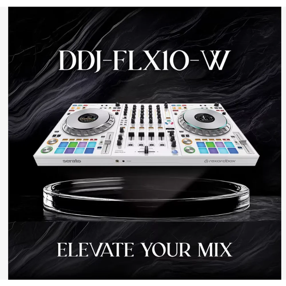 Pioneer DJ DDJ-FLX10-W: 2-Ch Multi-Platform Controller | White Limited Edition | DMX Lighting, Dual Mic, Dual USB-C | Serato, re
