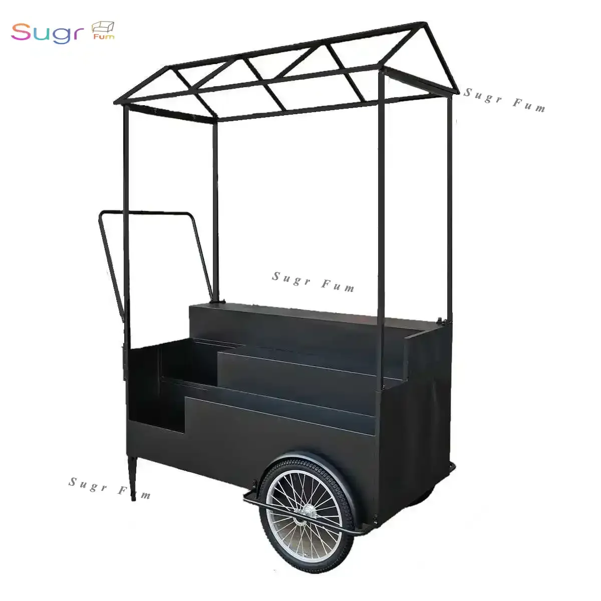 

European wrought iron float square shopping mall promotional car mobile display stand flower promotion car market flower stall c
