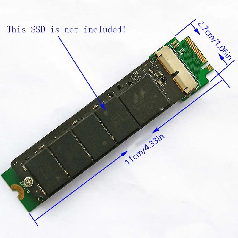 1PC For MacBook Air Pro 12+16 Pins SSD to M.2 Key M (NGFF) PCI-e Adapter Converter Card for PC Computer Accessories C26