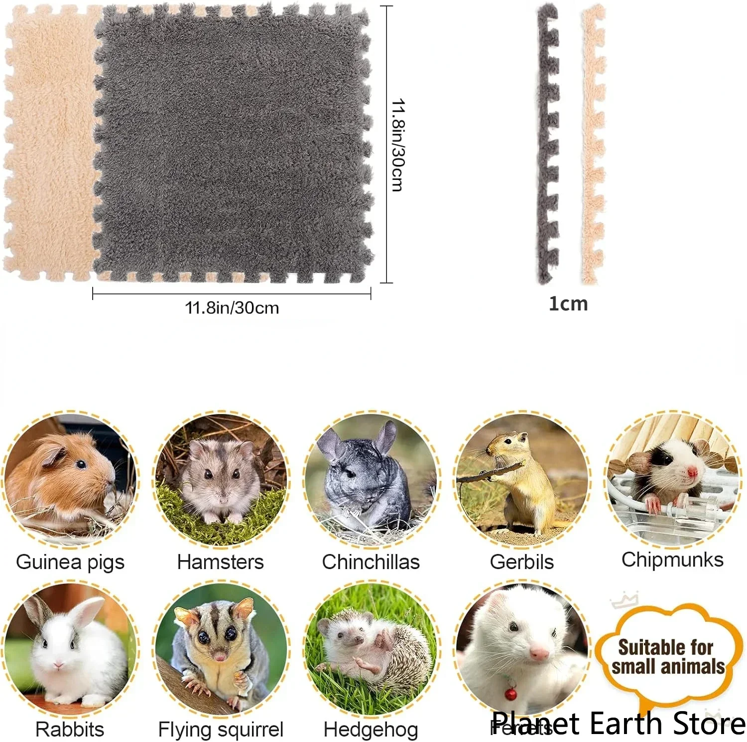 4-20Pcs Washable Guinea Pig Rabbit Cage Mat Waterproof Hamster Bedding Mat Cage Pee Pad Small Animal Rabbit Reusable Mat 30*1cm