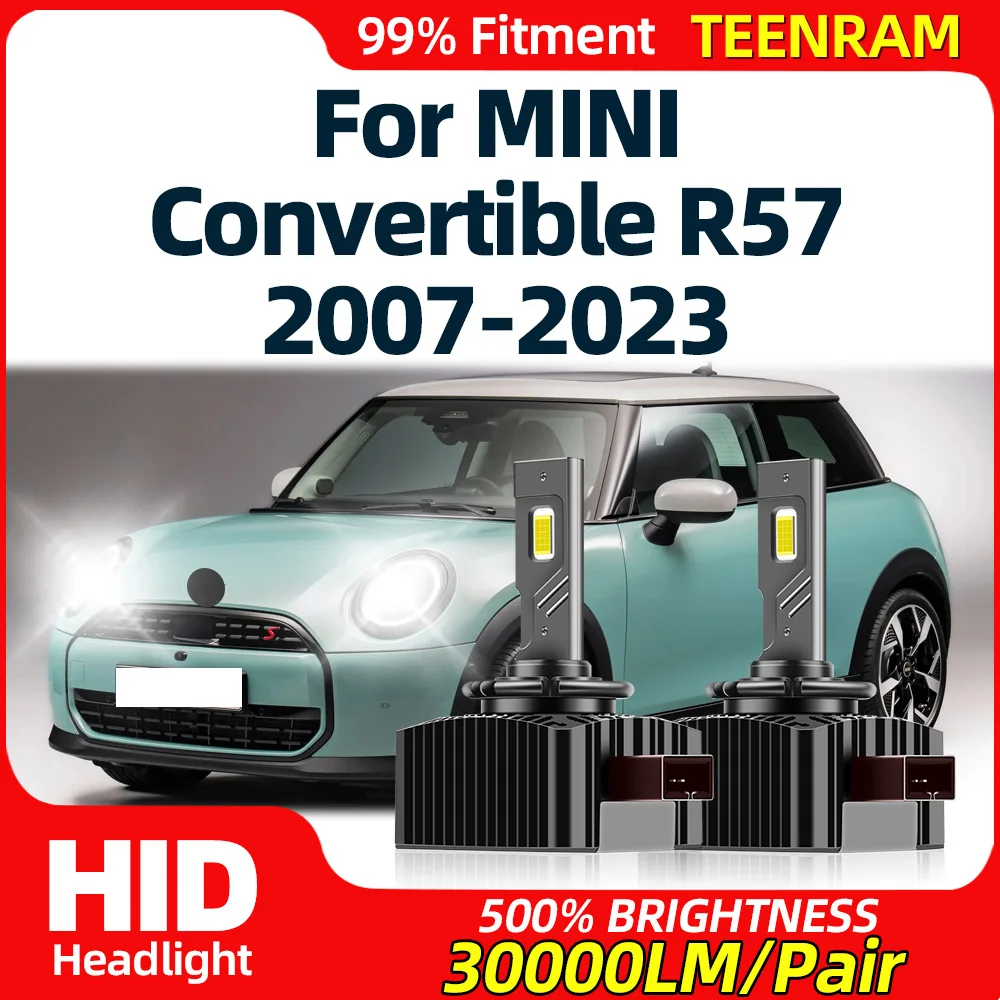 

30000LM Canbus LED Headlight Bulbs 120W HID Xenon Headlamps 6000K For MINI Convertible R57 2007-2018 2019 2020 2021 2022 2023