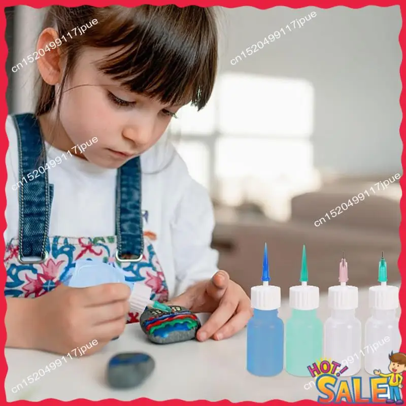 

BOFO 6 Pcs Glue Applicator Bottles, 30Ml Plastic Squeezable Dropper Bottles For Glue Applications, Paint Quilling Craft