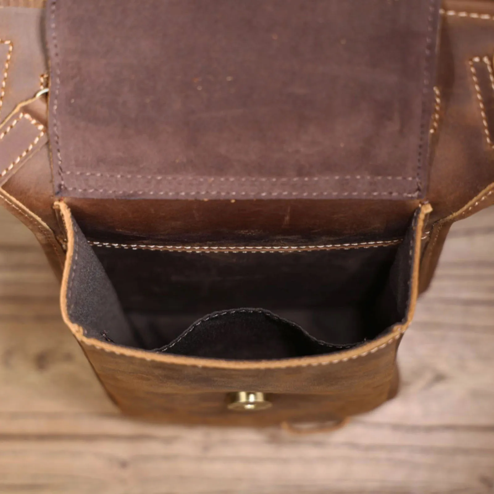 Vintage Herren Echtes Leder Taille Tasche Casual Schulter Taschen Top Schicht Rindsleder Outdoor Handy Holster Crazy Horse Leder – Detail 16