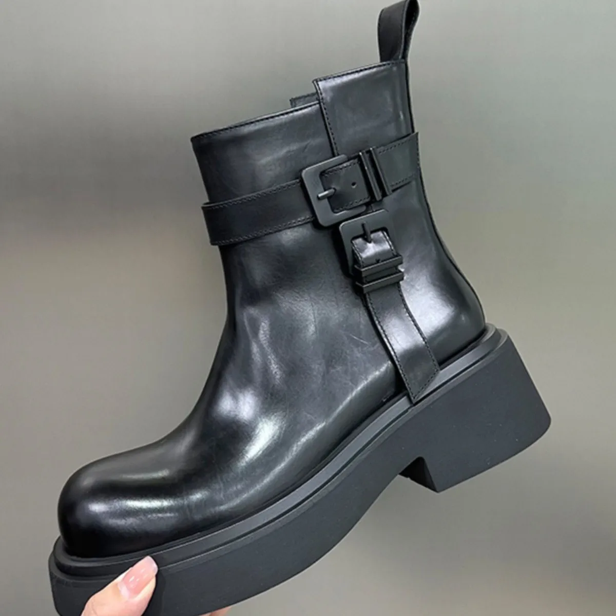 

Короткие ботинки на весну и осень, новые женские ботинки челси на толстой подошве, популярные европейские модели с круглым носком.