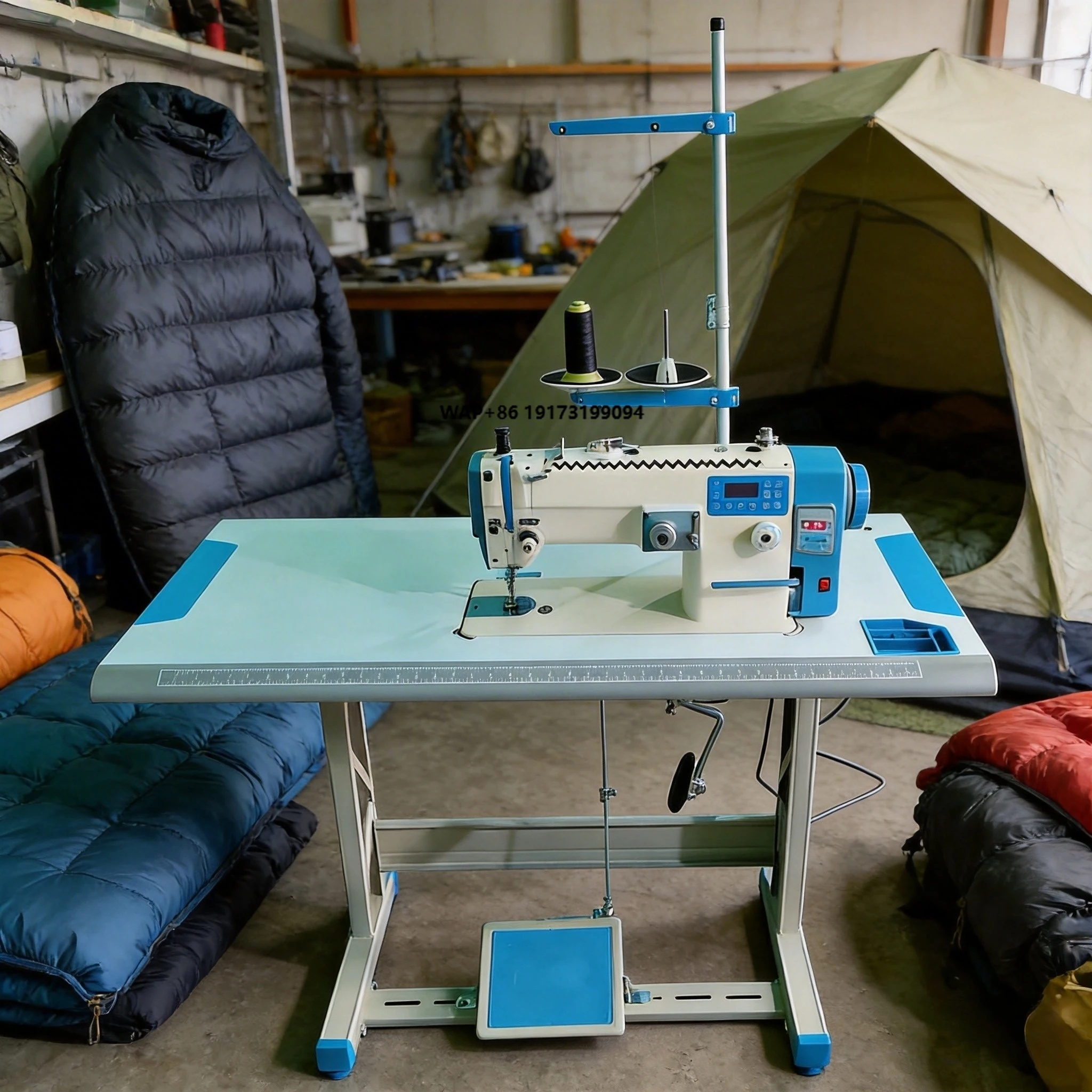 

Промышленная швейная машина с зигзагообразной подачей, усиленная, новая, с мотором и функцией челночного стежка, для кожаных автомобильных сидений и спальных мешков