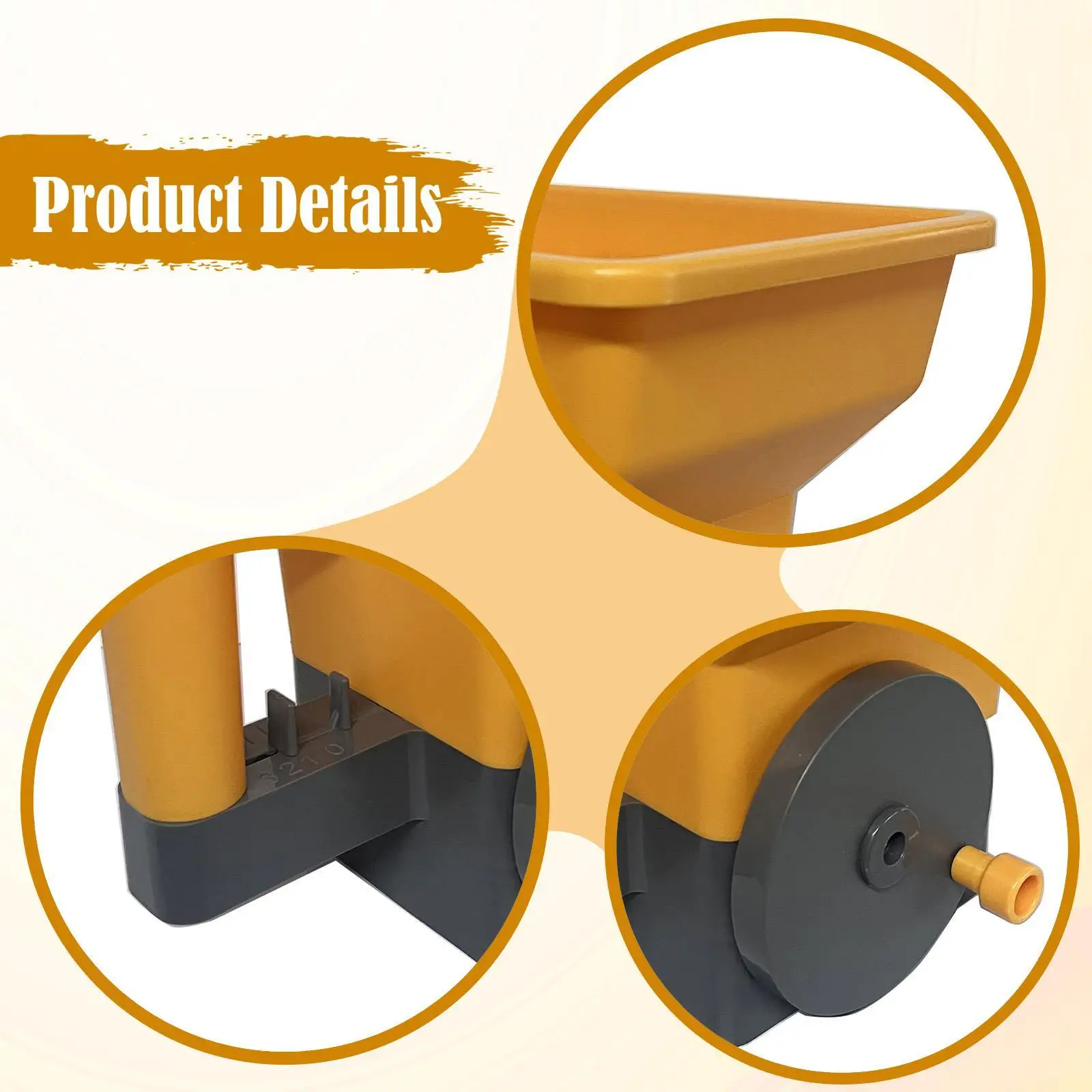 

Ручной разбрасыватель семян и удобрений, 3-уровневый регулируемый ручной дозатор для соли, для садоводства, теплиц, двора, фермы