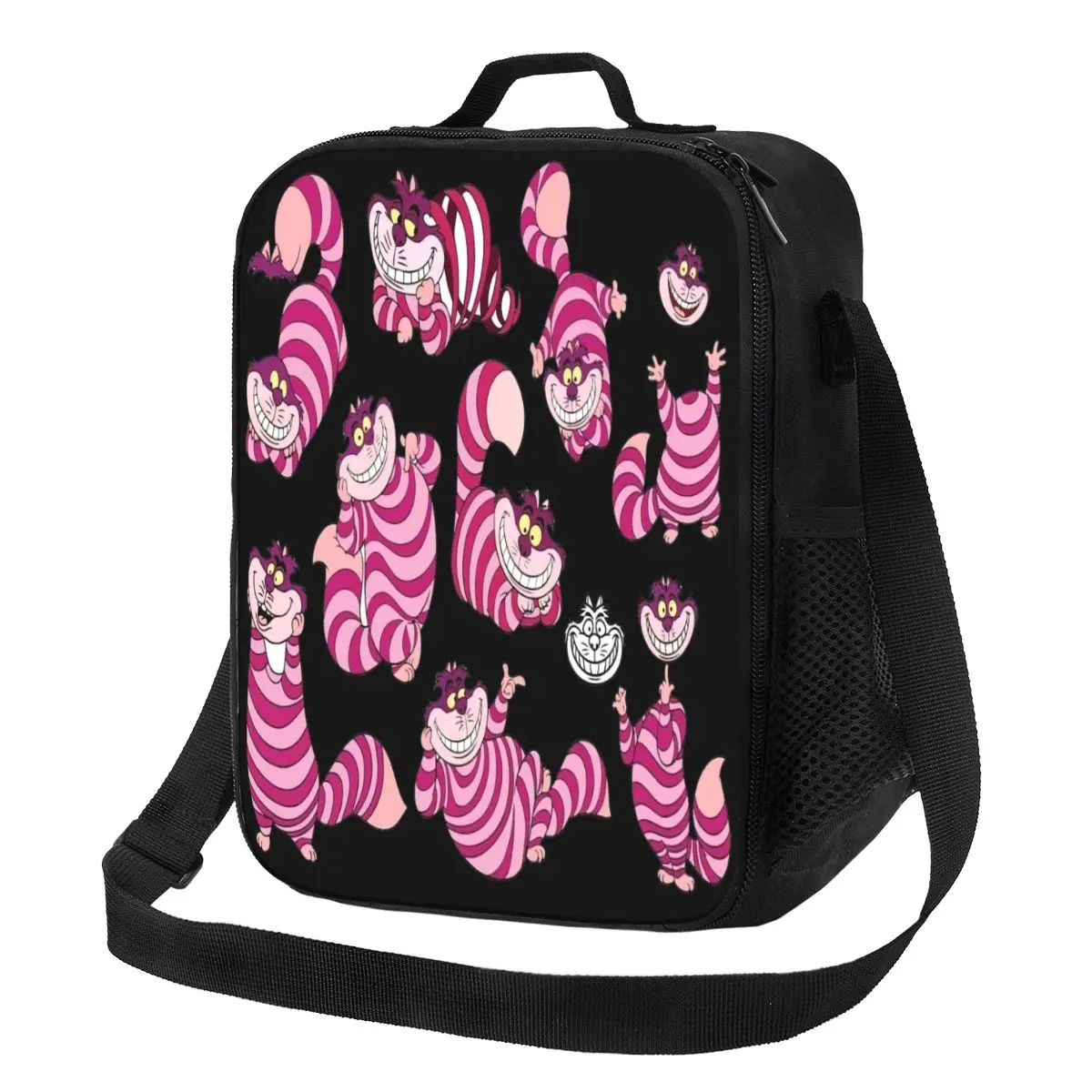 

Изготовленная на заказ изолированная сумка для обеда с изображением Чеширского кота для кемпинга, путешествий, портативный термохолодильник, ланч-бокс для женщин и детей