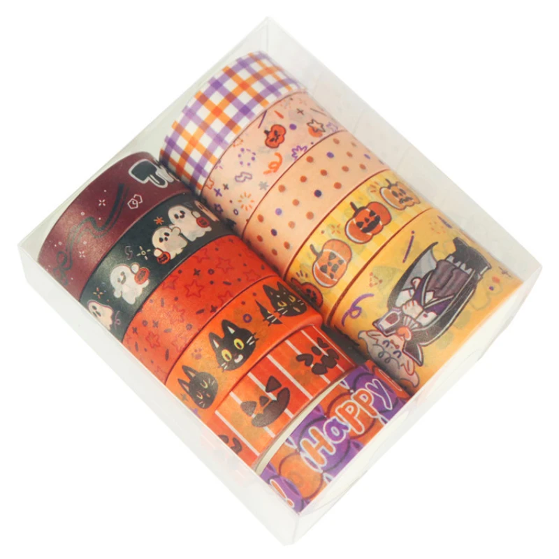 Imagem -06 - Halloween Tema Washi Tape Grupo Scrapbooking Faça Você Mesmo Jornal Papelaria Fitas de Mascaramento Deco Art Supplies Presente 11 Pcs por Conjunto