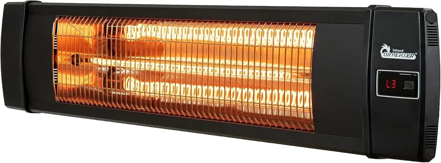 DR-238 Carbon Infrared Outdoor Heater for Restaurant, Patio, Backyard, Garage, and Decks, Standard, Black