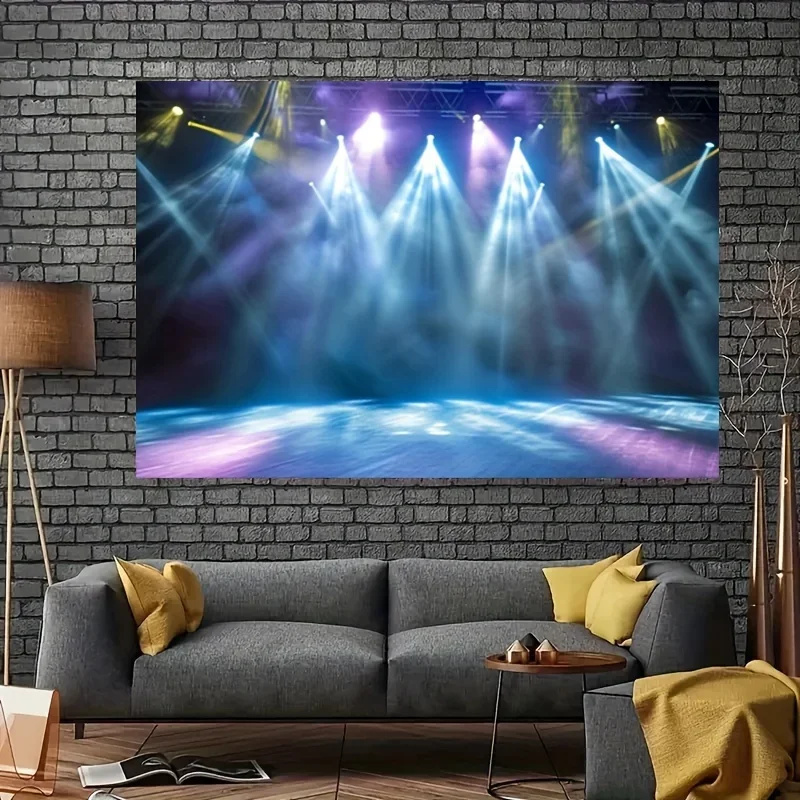 Vibrant Stage Spotlight Tapestry Retro Curtains Concert Lights Wall Decor Aesthetic Backdrop for Live Streaming Celebrity Theme
