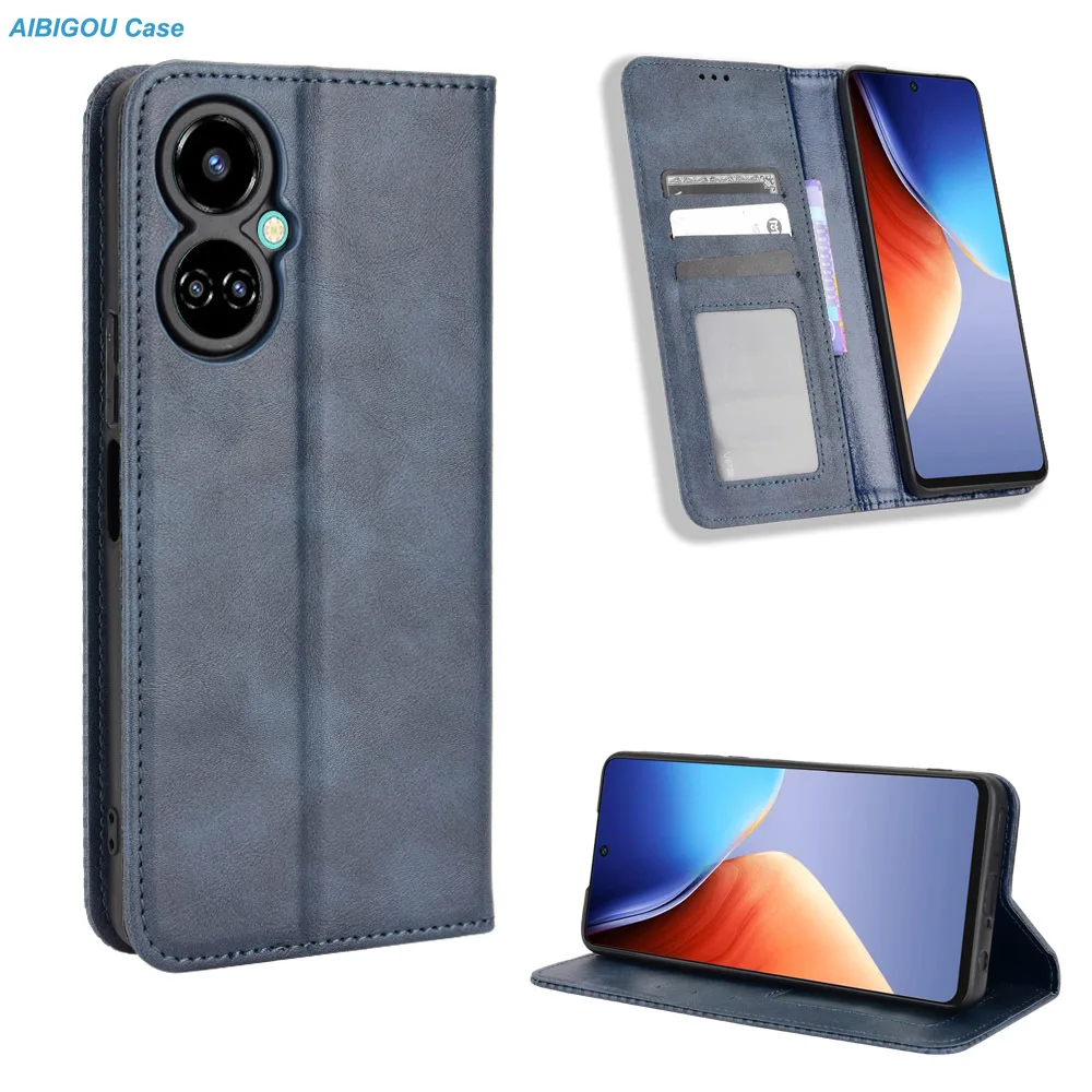 For Tecno Camon 19 Pro Camon19 NEO Retro Leather Case Wallet Book Flip Magentic Cover For Tecno Pova 5 6 4 3 2 Pro Phone Bags