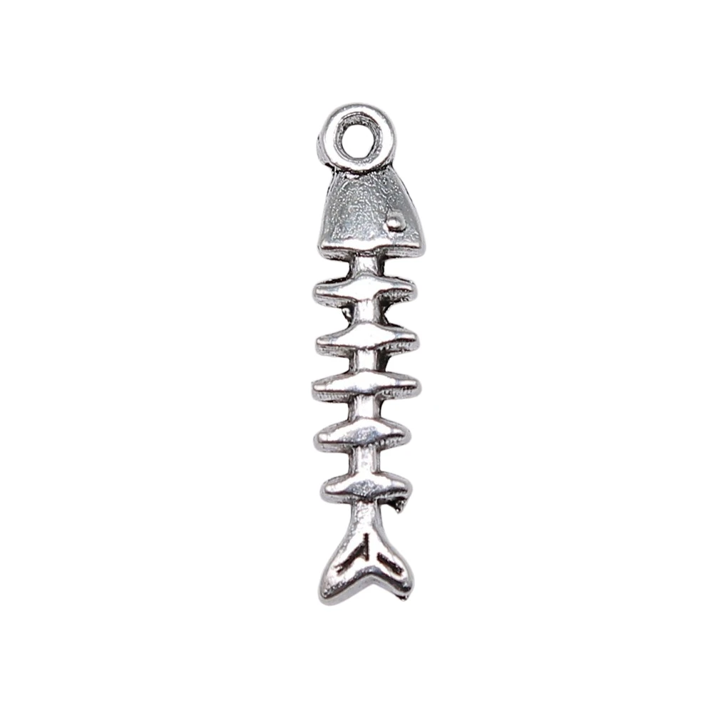 400pcs 23x5mm Charm Fish Bone Fish Bone Charm Small Fish Bone Pendant Charm For Jewelry Making