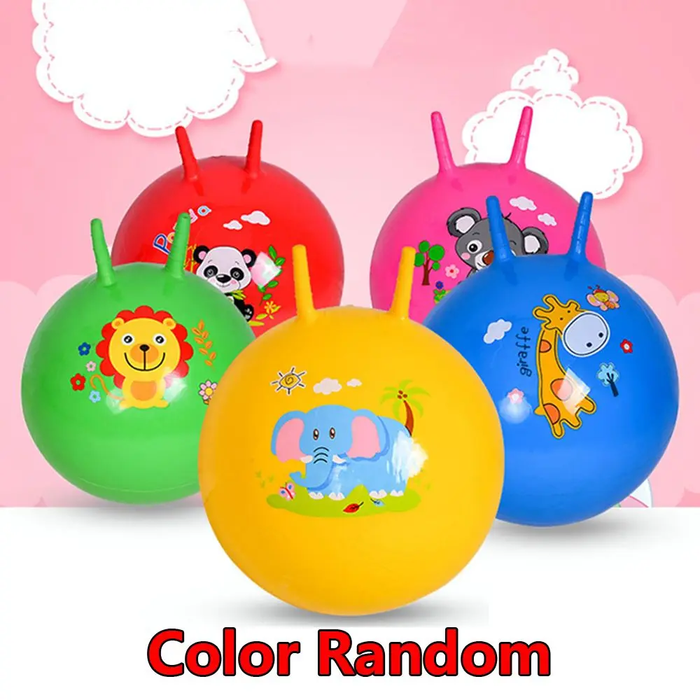 PVC de 45CM con 2 asas para deportes al aire libre, juegos de salto, pelotas que rebotan, juguetes inflables, pelota de Hop, tolva espacial para niños