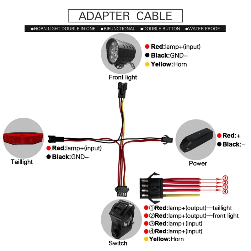 

AED2-Front Light Decorative Accessories With QD168 Frontlight DR001 Taillight Ebike Switch DK240