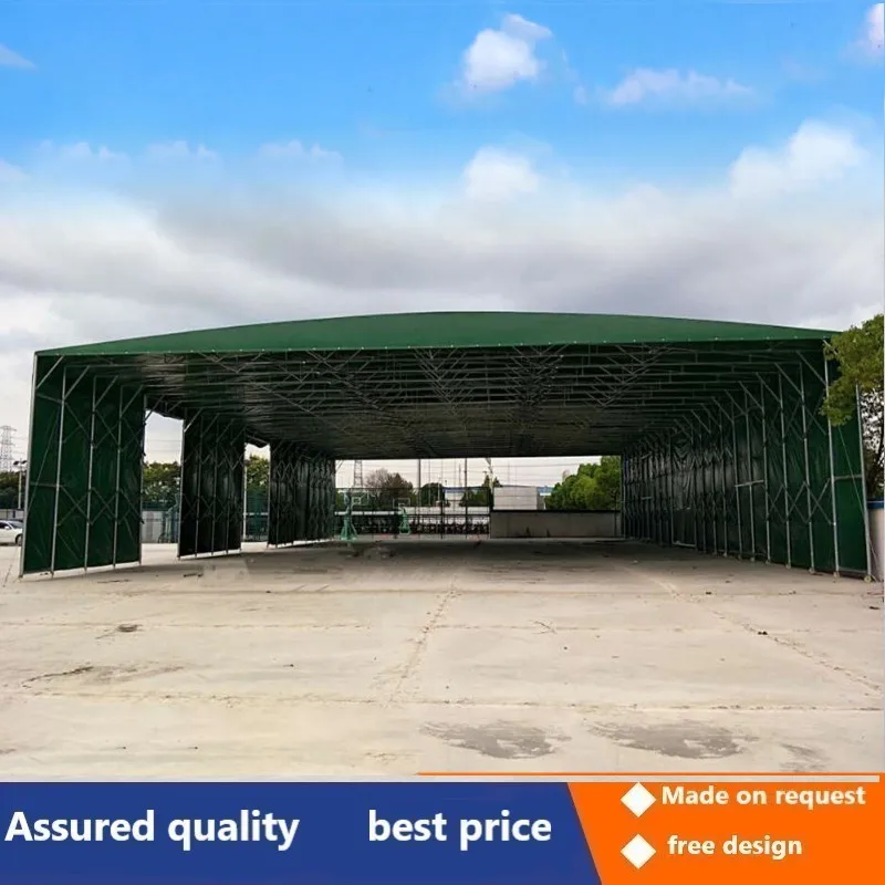 Outdoor mobile push-pull large tent telescopic folding canopy shrink warehouse canopy