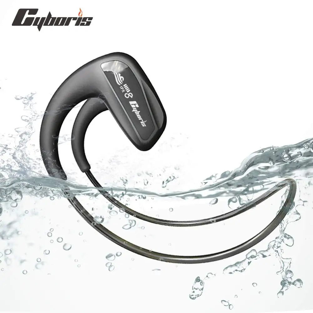 Cyboris SM608 Bone Conduction Blue-tooth Earphone Wireless IPX8 Professional Swimming Headphones MP3  16G Waterproof Headset