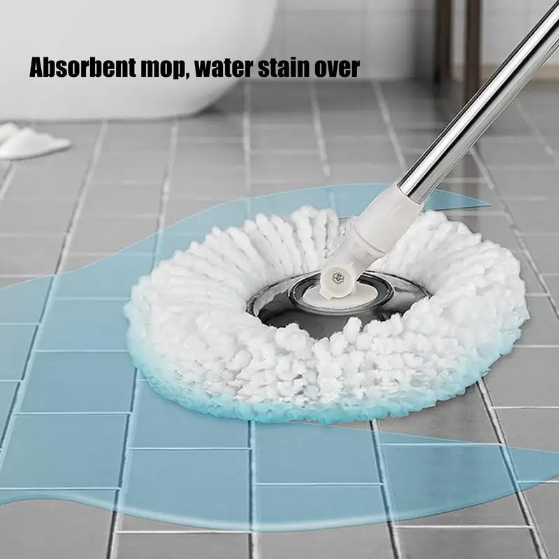 Spin Mop Replacement Head Fiber Mop Refill For Spin Mop Rotary Mop Head Round Mop Replacement Heads Cleans Hard Floor Kitchen