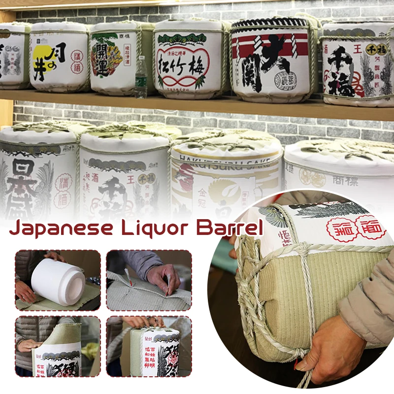 

Japanese Style Restaurant Decor Wine Barrel Korean Cuisine Decor Furnishings Liquor Sake Sushi Shop Pub Bar Display Foam Barrel