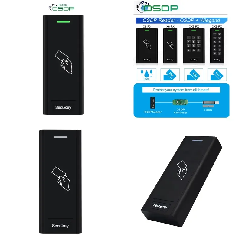 High Security OSDP RS485 Reader for Access Control System 125KHz EM Proximity 13.56Mhz MF NFC Card RFID Reader with Wiegand