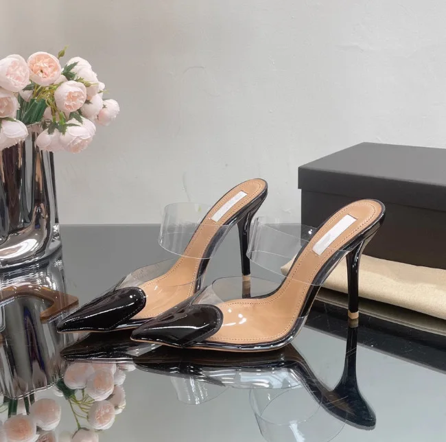 

Новая прозрачная женская обувь с цветными блоками Love, корейское издание, обувь Baotou с неглубоким носком, остроконечные туфли на высоком каблуке