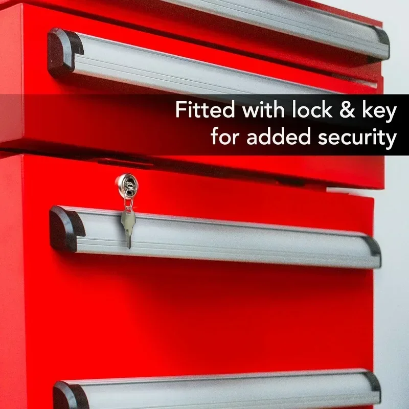 صندوق أدوات محمول قدم مكعب ، ثلاجة مع درجين وأقفال ، مسحوق أحمر مبطن ، حجم واحد