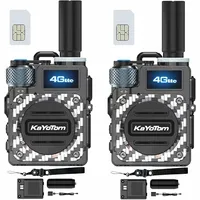 Walkie Talkie Long Range Range Global Walkie Talkie Dual PTT 4G/LTE PoC Two Way Radio Nationwide Network (2Pcs with SIM Cards)
