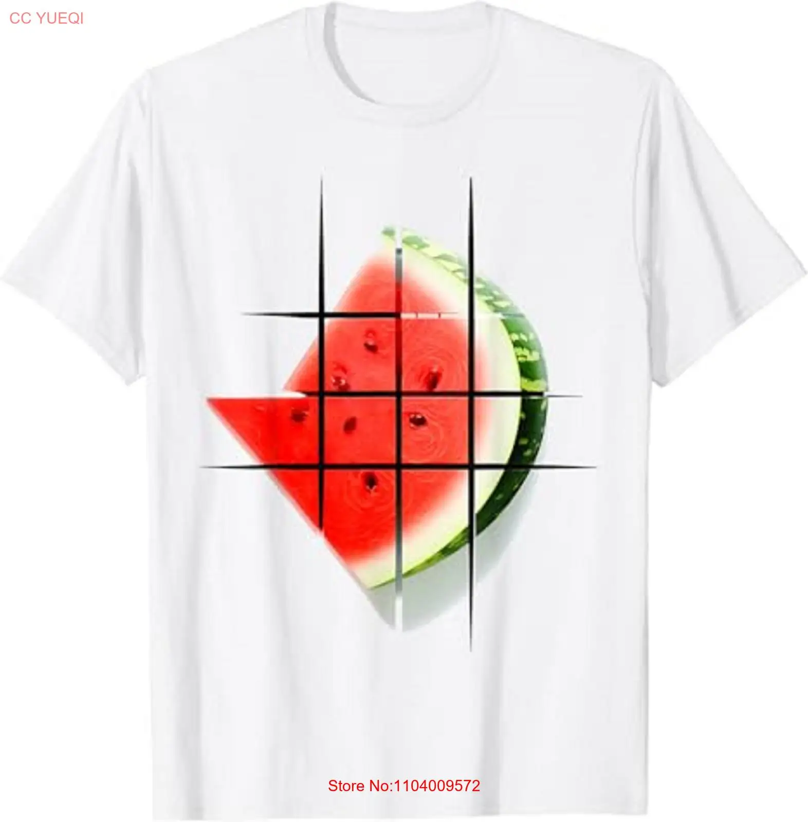 Watermelon Fruit Art Drawing Motif Unisex T-Shirt Size S-5XL