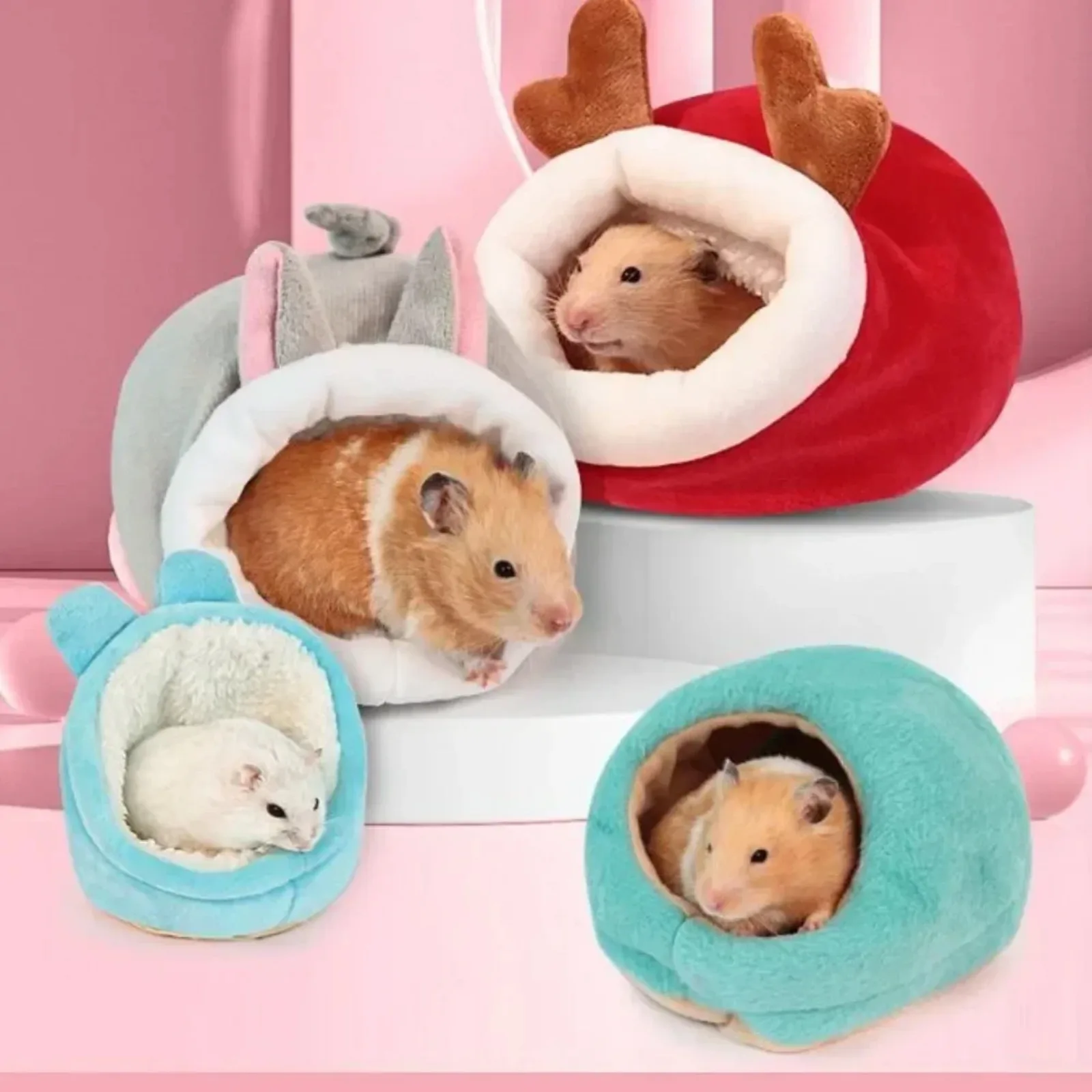 Hamster Cage Soft Warm Bed Pet Rat Hammock Pig Squirrel Winter House Velvet Nest Sleeping Warm Bed Small Pet Items