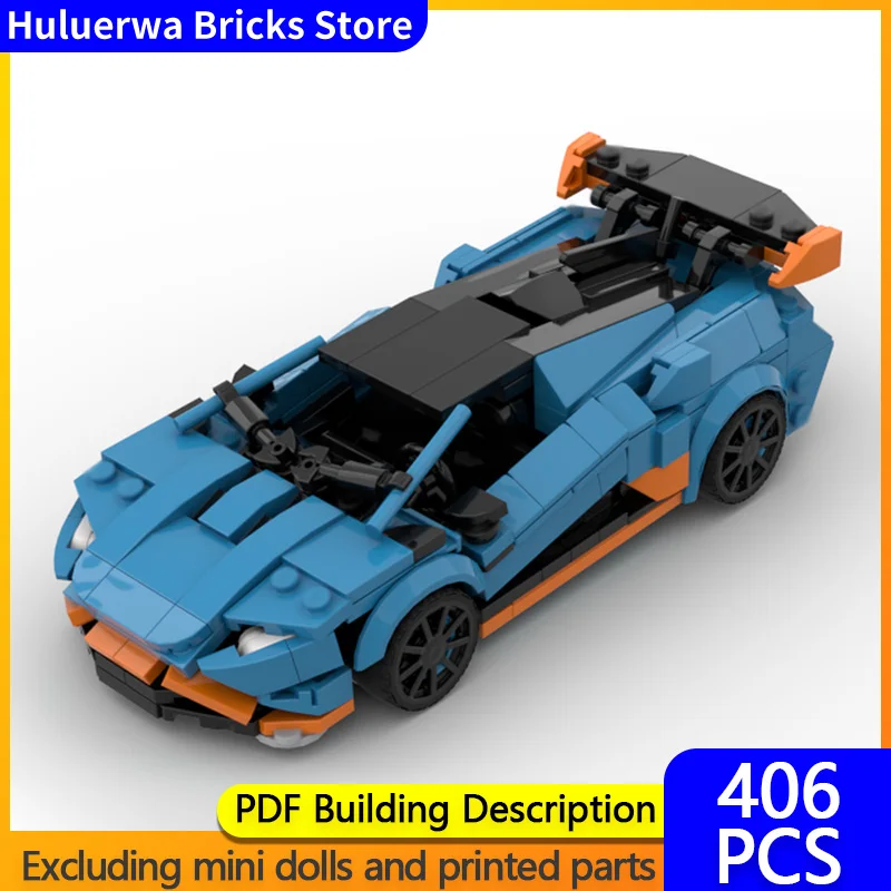 

Модель скоростного гиперкара MOC, строительные кирпичи Huracan STO Hypercar, модульная технология, подарки, праздник, сборка, детские игрушки, костюм