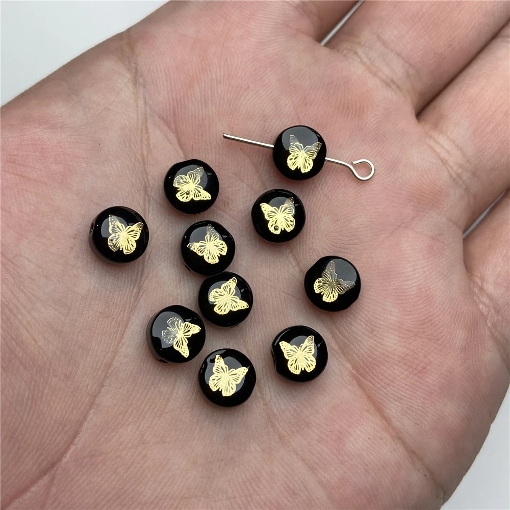 Natural Black Shell Beads Star Crescent Cross Mother Of Pearl Shell Charm for DIY Jewelry Making Bracelet Pendant Necklace 7-8mm