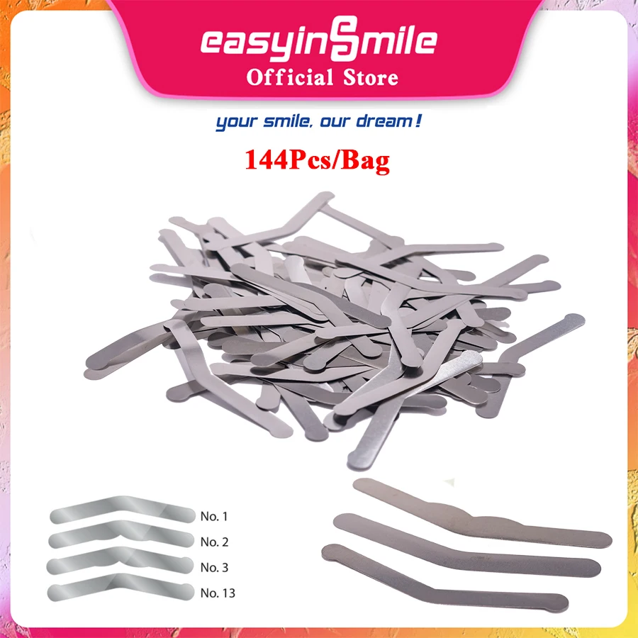 144pcs/Bag EASYINSMILE Autoclavable Dental Tofflemire Matrix Band 0.04mm Stainless Steel Universal Borad Type Flexible