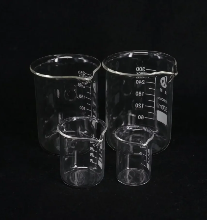 5ml/10ml/25ml/50ml/100ml/150ml/200ml Borosilicate Glass Low Form Beaker Chemistry Lab