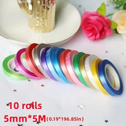 10 Roll Colourful Balloon Ribbon Birthday Easter Holidays Supplies Plastics String 5 Metre Wedding Accessories Party DIY Decor
