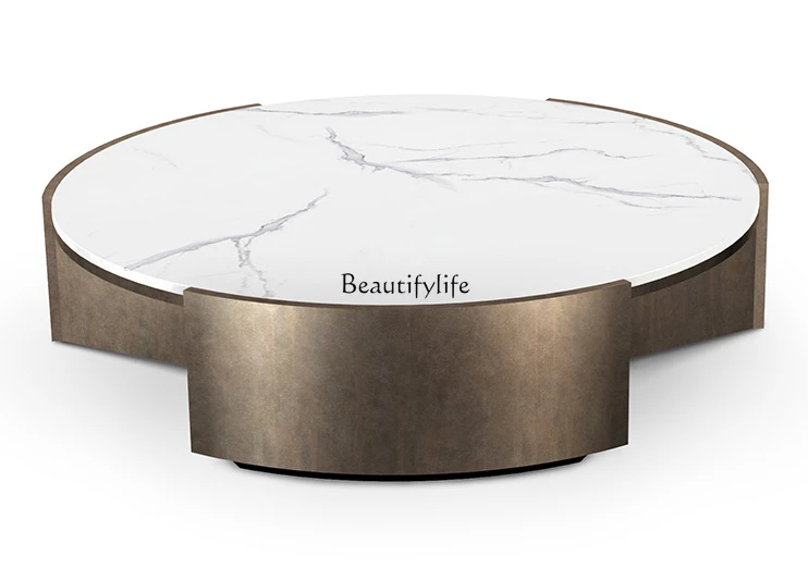 

Modern Light Luxury Marble round Tea Table Home Living Room Tea Table