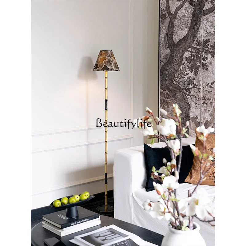 Embroidery pattern French retro floor luminous object living room new Chinese high sense