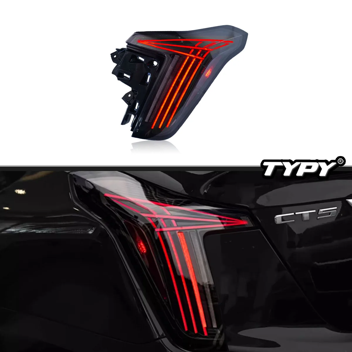 

TYPY New LED Tail Lamp Upgrade Modified For Cadillac CT5 Taillight 2020-2025 Taillight Dynamic Signal Tail Lamp Auto Accessories