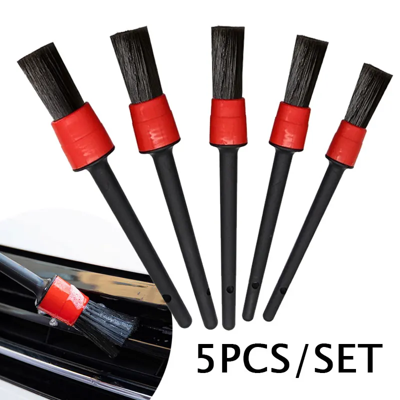 

5pc/set Car Brushes Set Car Cleaning Detailing Brush Interior Air Outlet Dashboard Clean Brush Dirt Dust Clean Tool Detail Brush