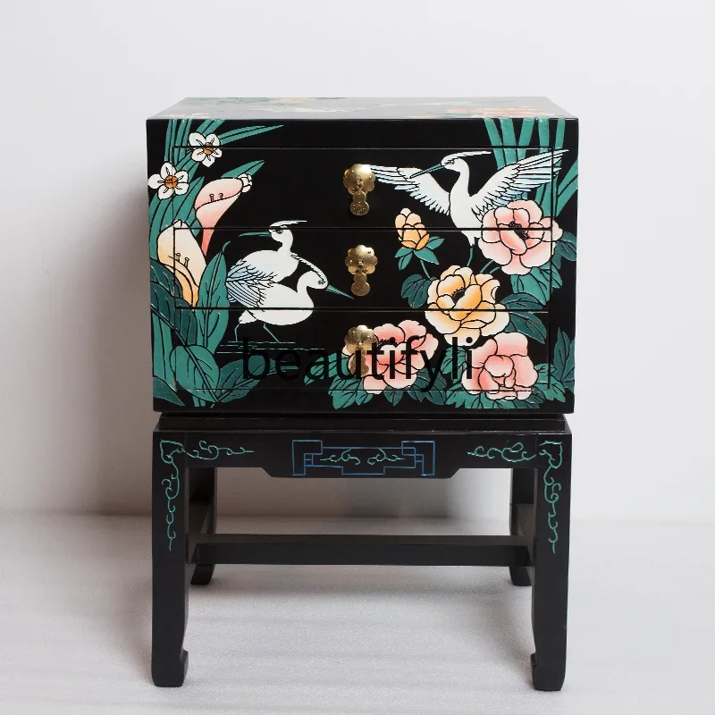 New Chinese furniture engraved flowers and birds three pumping a few cabinets modern simplicity